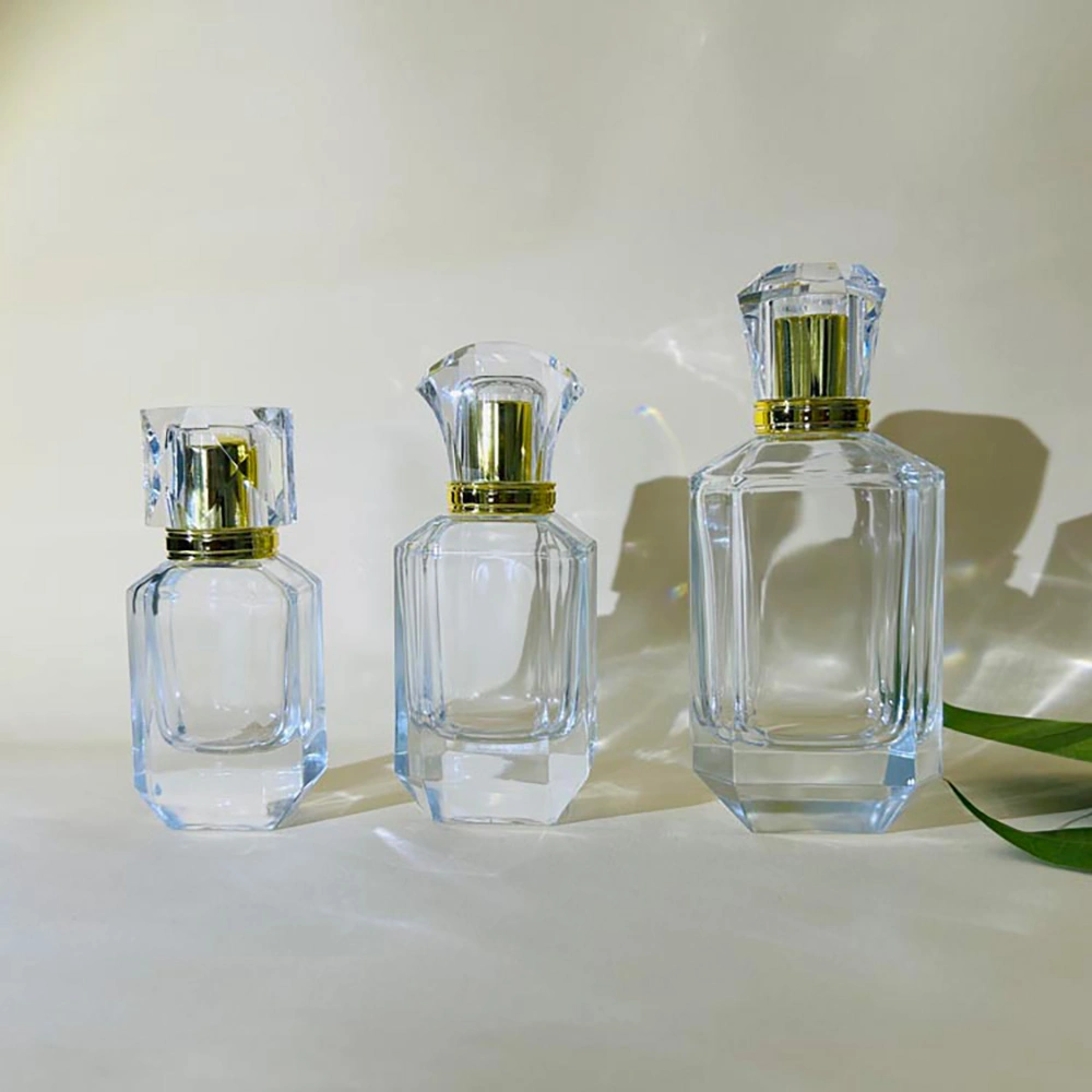 Unique Empty Perfume Glass Bottle 50ml with Gold Luxury Cap Wholesale Price Perfume Bottle