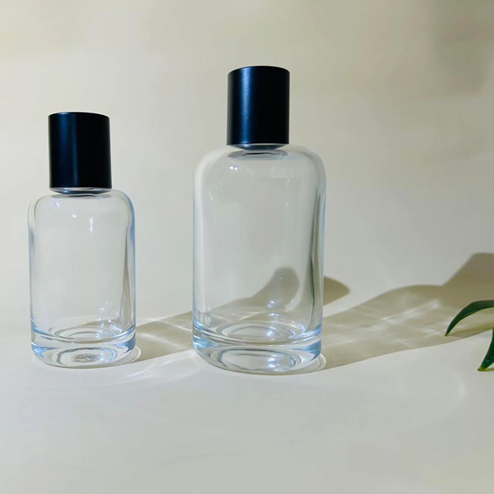 Preminum Cylinder Perfume Glass Bottle Empty Fragrance Bottle with Matte Black Cap