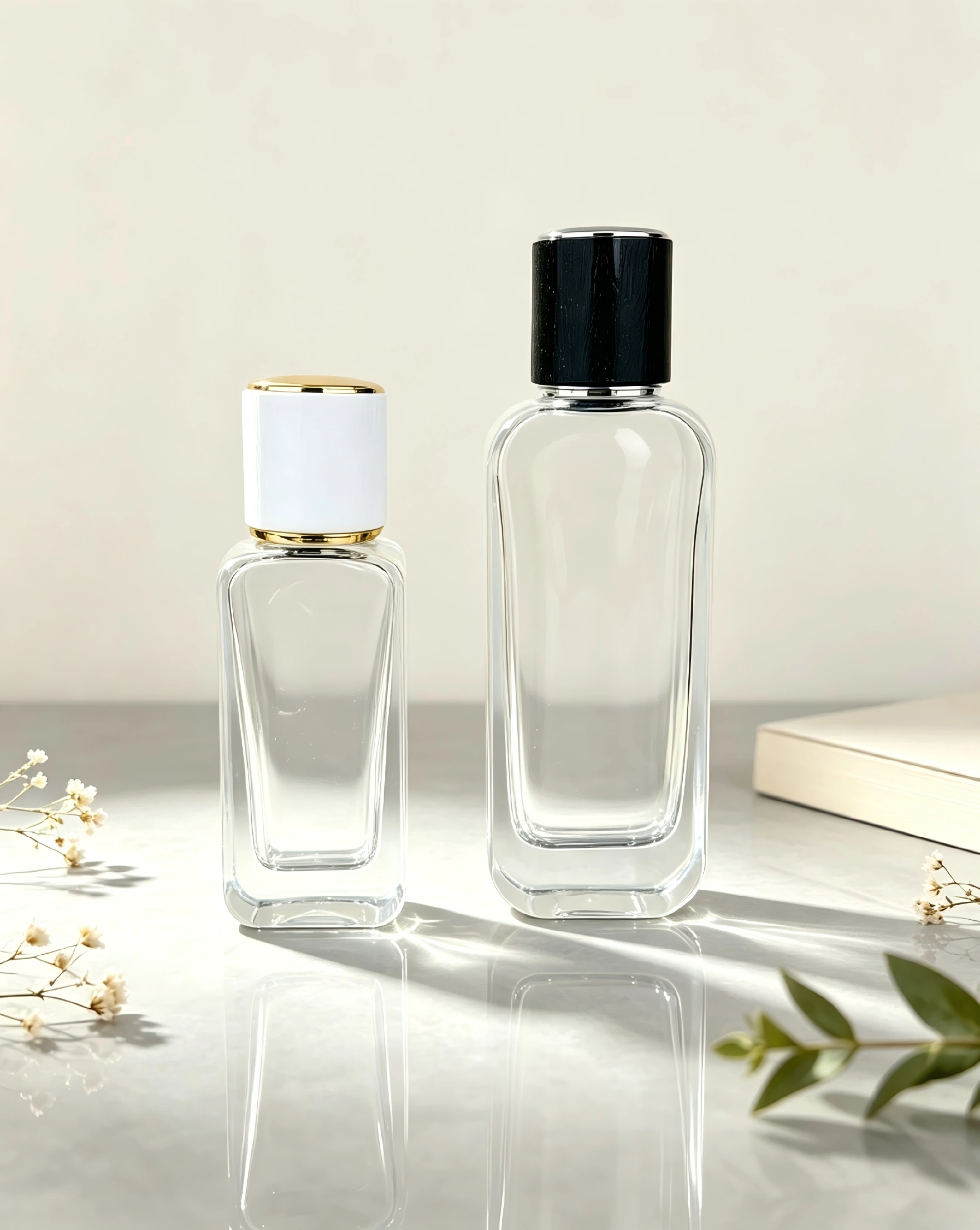 Square Clear Glass Perfume Bottle 30ml & 50ml